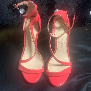 Jessica Simpson coral heels